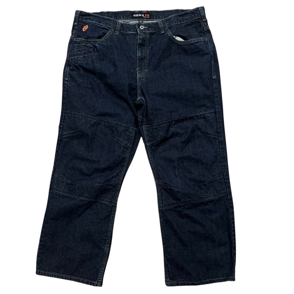 HAWX Denim Jeans Mens 40x30 (Fits 40x29) FR Flame Resistance Double Knee Blue